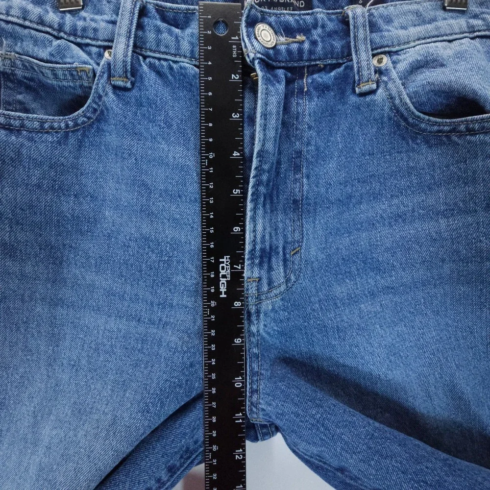 Lucky Brand Drew Mom Jeans Womens 6/28 Blue Vintage High Rise Raw Hem Straight - Picture 10 of 12